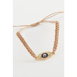 Nazar Makrome Örgülü Bileklik-Renkli