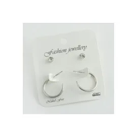 4Lü Ezme Halka Küpe 2 Cm-Siyah