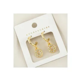 Harfli Yeni Sezon Metal Taşlı Küpe-Ö