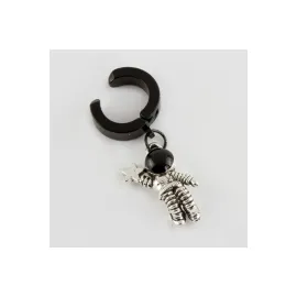 Astronot Figürlü Mıknatıslı Çelik Erkek Küpe Kıstırmalı 1 Adet-Gümüş Rengi