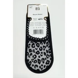 Benekli Dantel Babet Çorap-Siyah