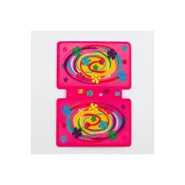 Çiçek Desenli Kolye Kartı-Pembe