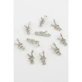 Özgürlük İşareti Kolye Ucu Aparatı 1 Adet-Gümüş Rengi