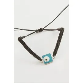 Kare Nazar Makrome Örgülü Bileklik-Renkli