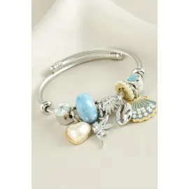 İstiridye Panora Bileklik-Gümüş Rengi
