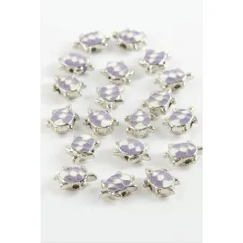 Kaplumbağa Mineli Bileklik Ve Kolye Ucu Aparatı 1 Adet-Lila