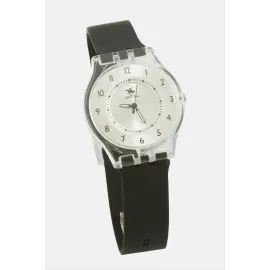 Silikon Kayışlı Bay Bayan Kol Saati-Siyah