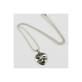 Maske Figürlü Erkek Kolye-Gümüş Rengi