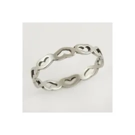 Kalp Lüks Çelik Yüzük-Gümüş Rengi