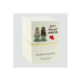 3lü Arkadaşlık Bilekliği Yazılı Bileklik Kartı 200 Adet-Beyaz