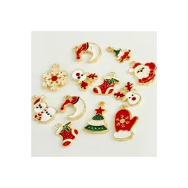 Karışık Yılbaşı Özel Mineli Kolye Ucu 1 Adet-Renkli