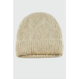 Tüylü Katlamalı Bayan Bere-Sütlü Kahve