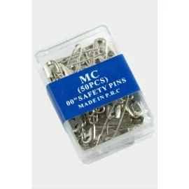 50 Adet Kutulu Çengel İğne-Gümüş Rengi