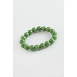 Çocuk Ceyt Doğaltaş Bileklik 8 Mm-Yeşil