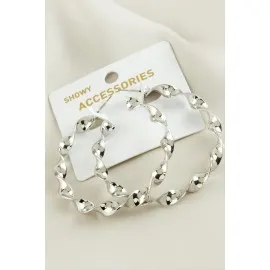 Burgulu Trend Metal Küpe-Gümüş Rengi