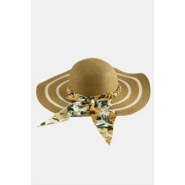 Fiyong Zincir Örgülü Hasır Şapka-Pudra Rengi