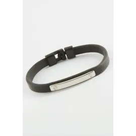 Çubuk Kaliteli Suni Deri Bileklik-Siyah
