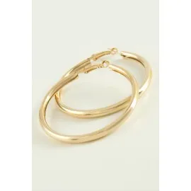 Boru Halka Küpe 5,5 Cm-Sarı