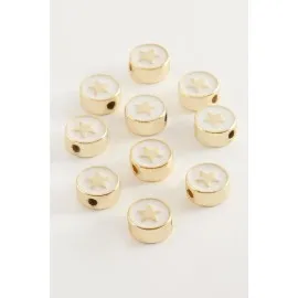 Yıldız Mineli Bileklik Ve Kolye Ucu Aparatı 1 Adet-Beyaz