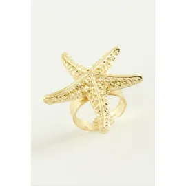 Deniz Yıldızı Metal Yüzük-Sarı