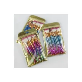 Ocean 10Lu Balık Makyaj Fırça Seti-Pembe