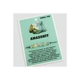 Amazonit Doğaltaşlı İp Bileklik-Yeşil