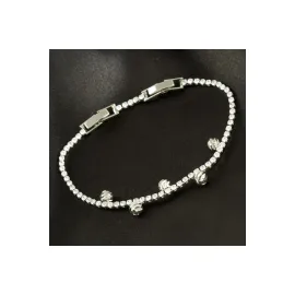 İnce Yuvarlak Tamtur Zirkon Taşlı Lüks Kararmaz Bileklik-Sarı