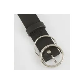 Yuvarlak Tokalı Kemer 3 Cm-Siyah