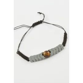 Çavuş Hematit Doğal Taş Bileklik-Antrasit