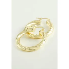 Sarmaşıklı Halka Küpe 3, 5 Cm-Sarı