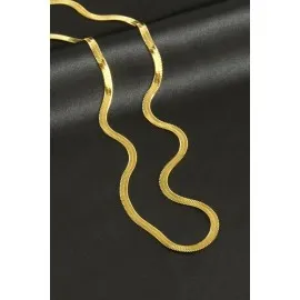 İtalyan Zincir Çelik Kolye 60 cm-Sarı