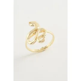 Yılan Metal Yüzük-Sarı