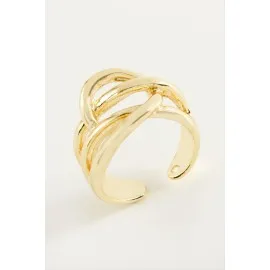 Oval Metal Yüzük-Sarı