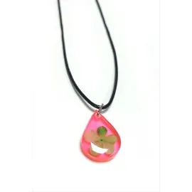 Kartopu Çiçeği Damla Epoksi Kolye-Turuncu