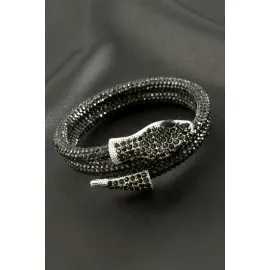 Yılan Savaroski Bileklik-Siyah