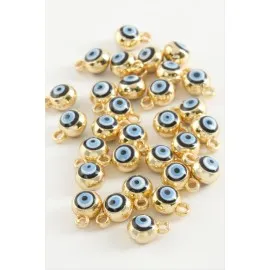 Nazar Tek Kulplu Mineli Bileklik Ve Kolye Ucu Aparatı 1 Adet-Lacivert