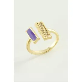 Dikdörtgen Taşlı Mineli Eklem Yüzük-Gümüş Rengi