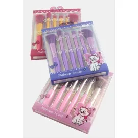 6 Adet Makyaj Fırça Seti-Renkli