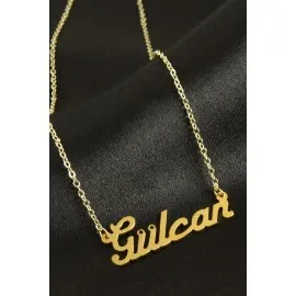 Gülcan İsimli Kolye -Sarı