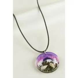 Yunus Deniz Efektli Epoksi Kolye-Mor