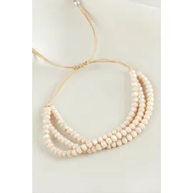 Üçlü Kristal Bileklik-Sütlü Kahve