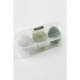 3 Adet Yumurta Kutulu Makyaj Süngeri-Yeşil