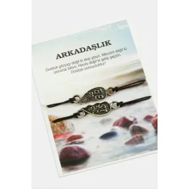 Best Friends Arkadaş Deri Bileklik-Siyah