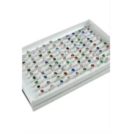 Karışık Lüks Zirkon Taşlı Ciddi İlişki Yüzüğü-Renkli