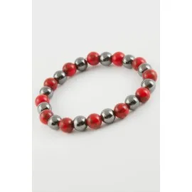 Hematit Ceyt Doğaltaş Bileklik-Kırmızı