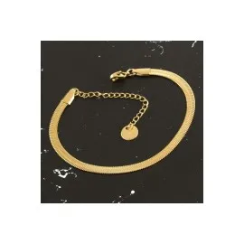 İtalyan Çelik Zincir Bileklik-Sarı