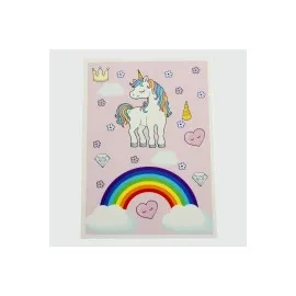3Lü Unicorn Bileklik Kartı-Pembe