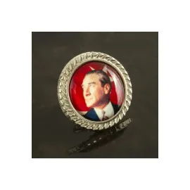 Atatürk Yaka Rozet-Gümüş Rengi