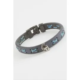 Mifer Kaliteli Suni Deri Bileklik-Lacivert