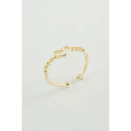 Kalp Metal Yüzük-Sarı